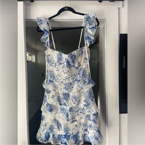 V. Chapman *Blue and White* Floral Mini Dress